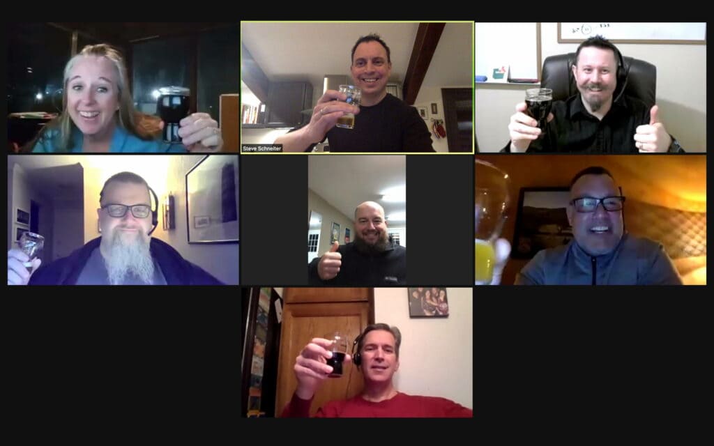 Example of what a virtual beer tasting looks like on zoom!